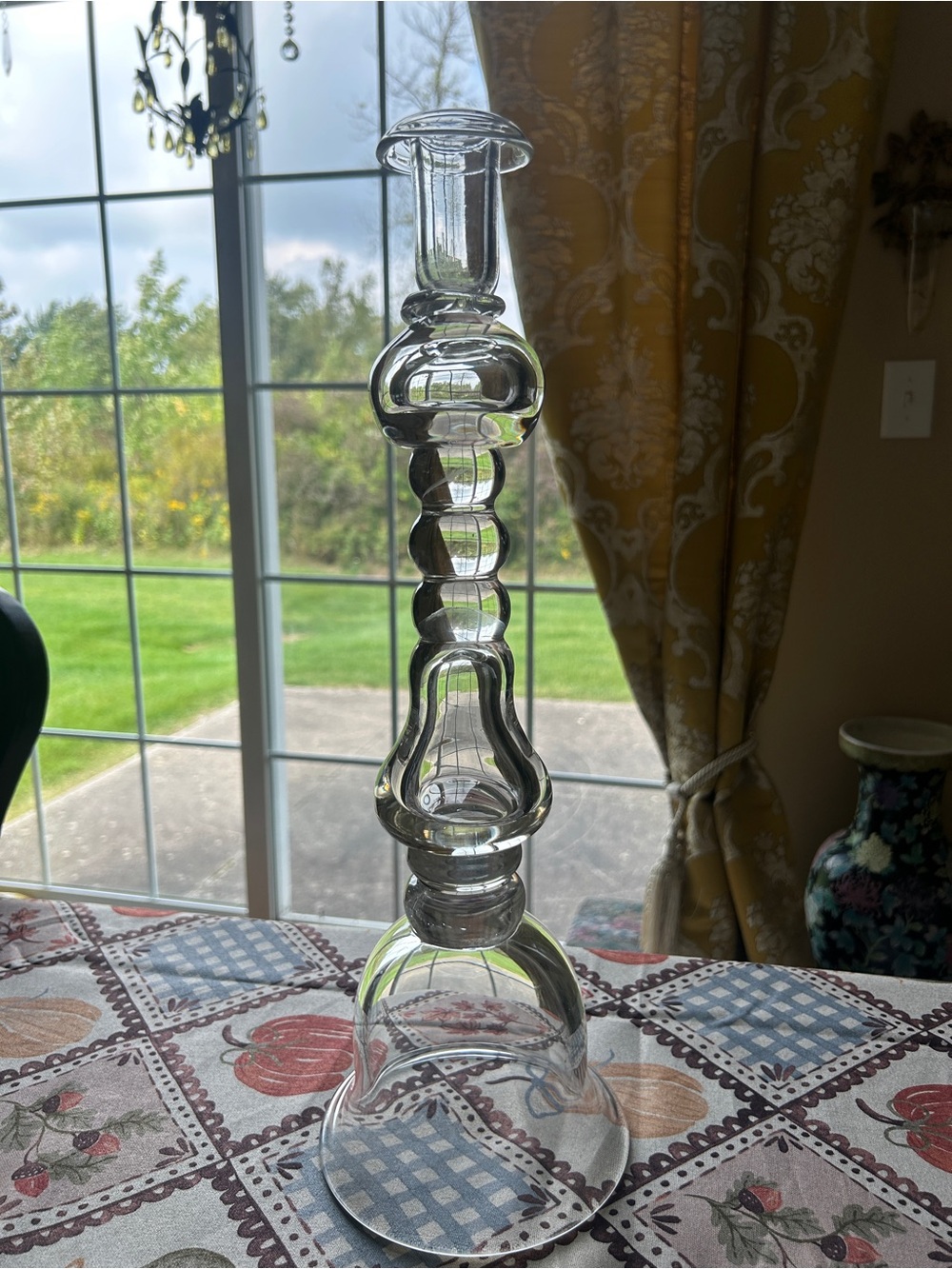 16” Vintage Steuben Art Glass Baluster Candlestick Holder Clear USA